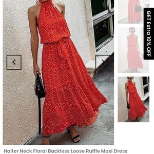 Red polka dot dress. Size Large.